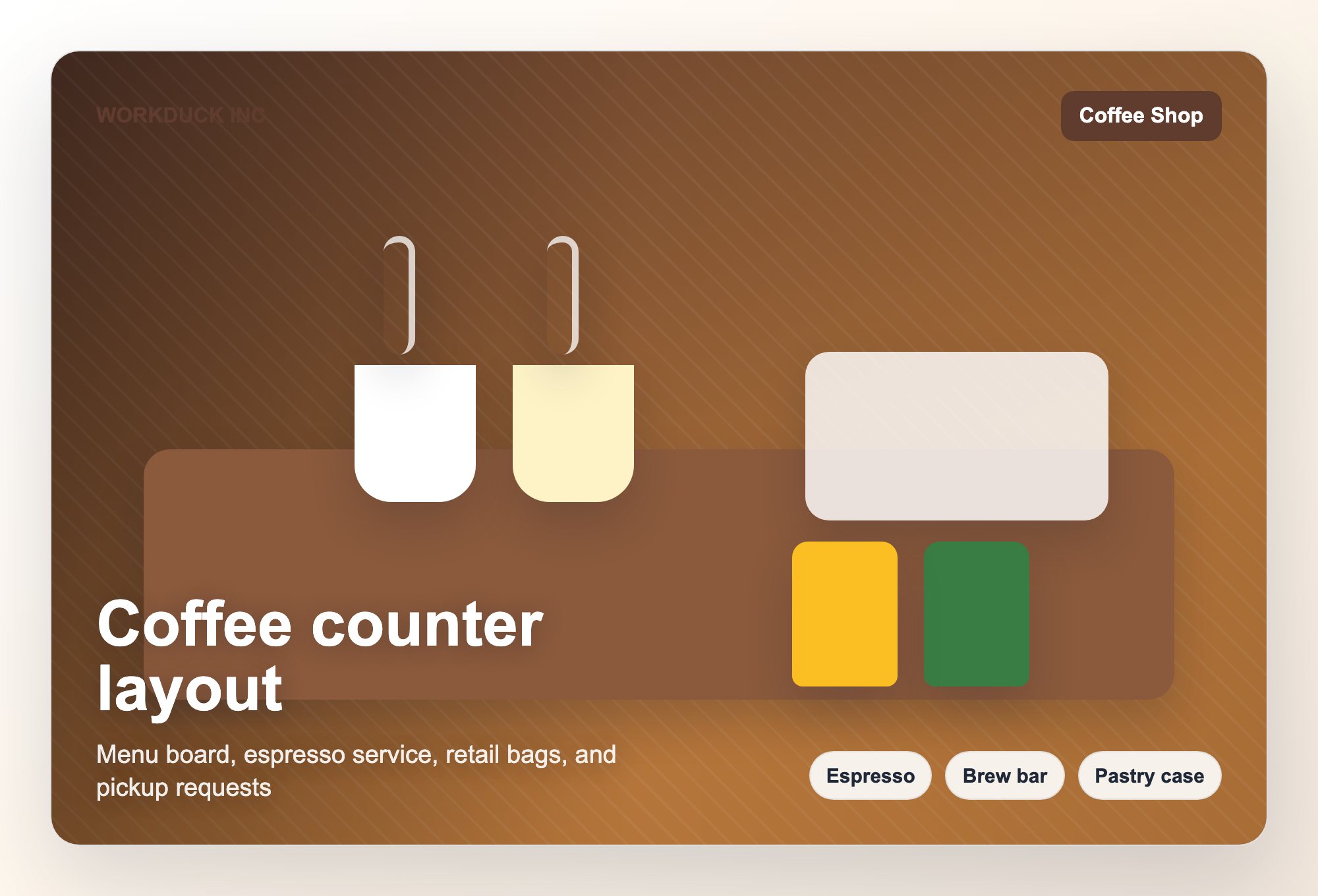 Coffee Shop business visual for WORKDUCK INC